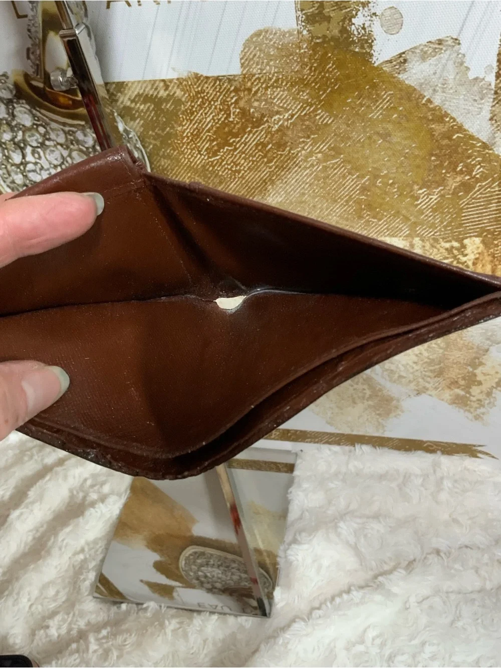 EUC Louis Vuitton Monogram Canvas Wallet in Brown and Gold